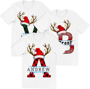 Personalized Christmas Matching Tee for Family - Customized Christma Family Outfits Custom Xmas T-Shirts for Men, Women, Kids