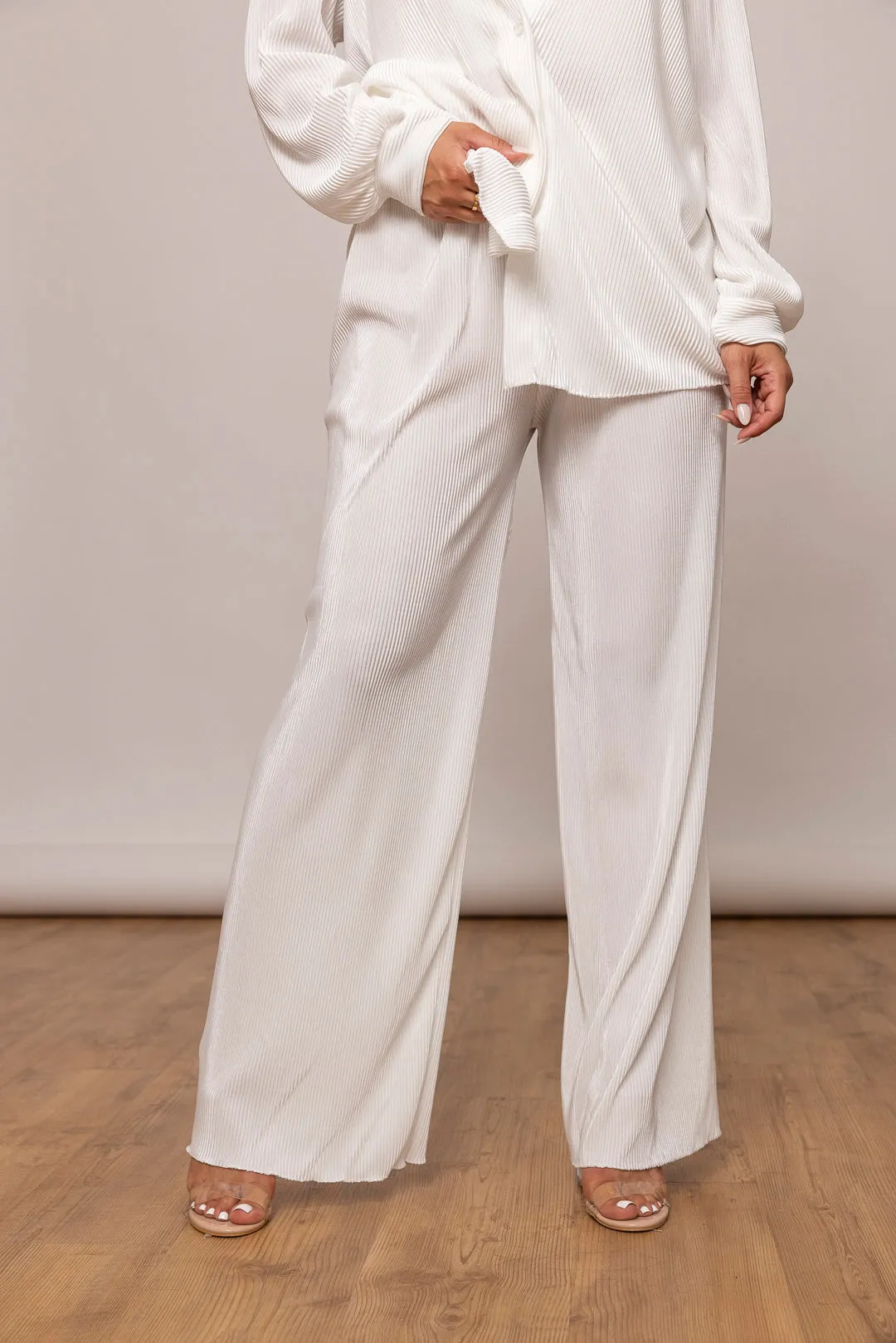 Plissee Zweiteiler - Oversize Bluse & Schlaghose