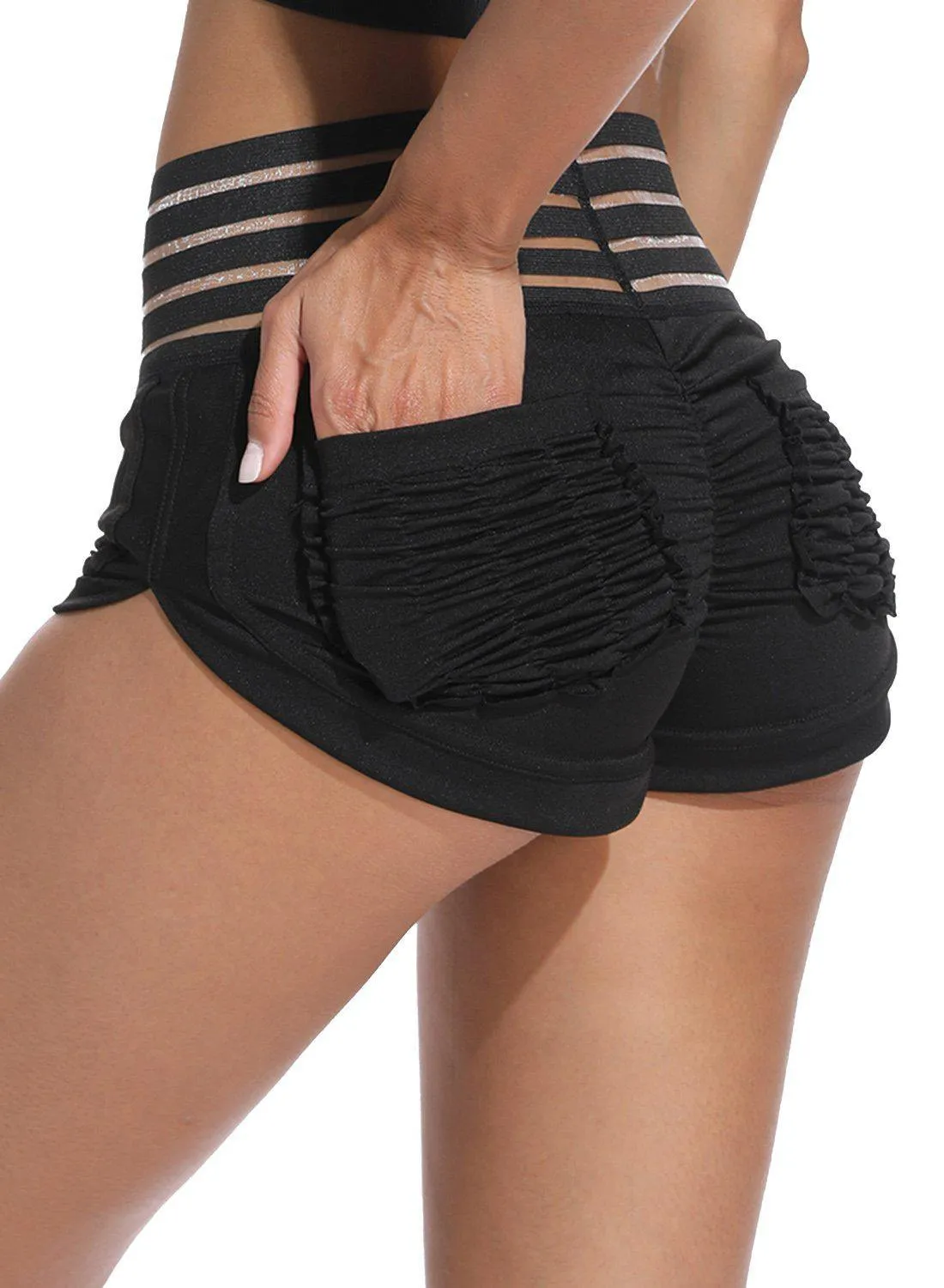 Pocket Design High Waist Workout Shorts
