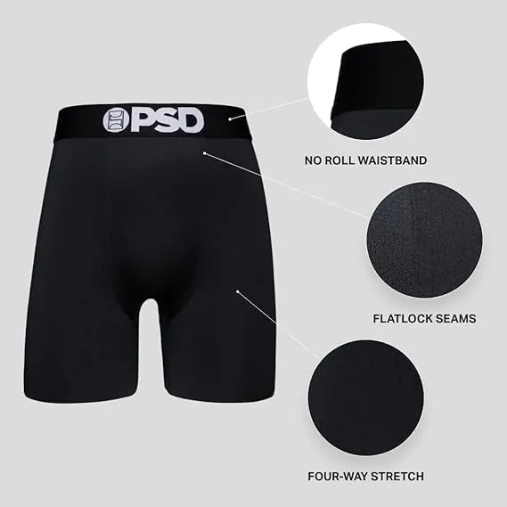 PSD Men's Black Solid Luxe Modal Boxer Briefs Small Underwear - 125180246-BLK-S