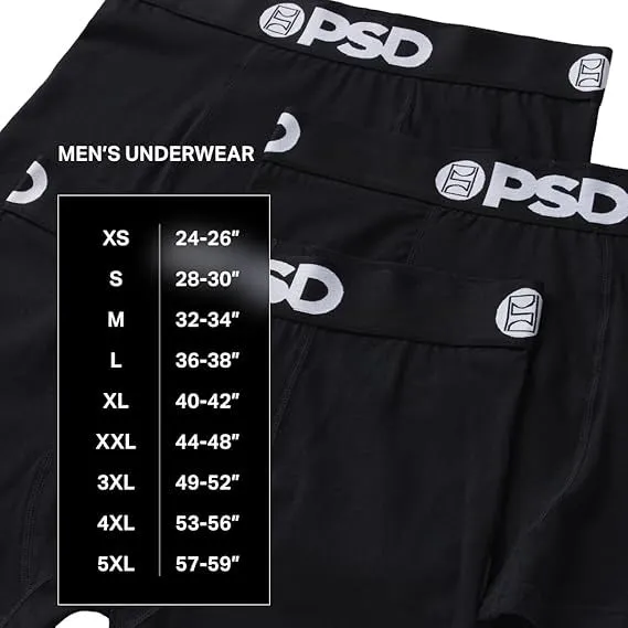 PSD Men's Black Solid Luxe Modal Boxer Briefs Small Underwear - 125180246-BLK-S