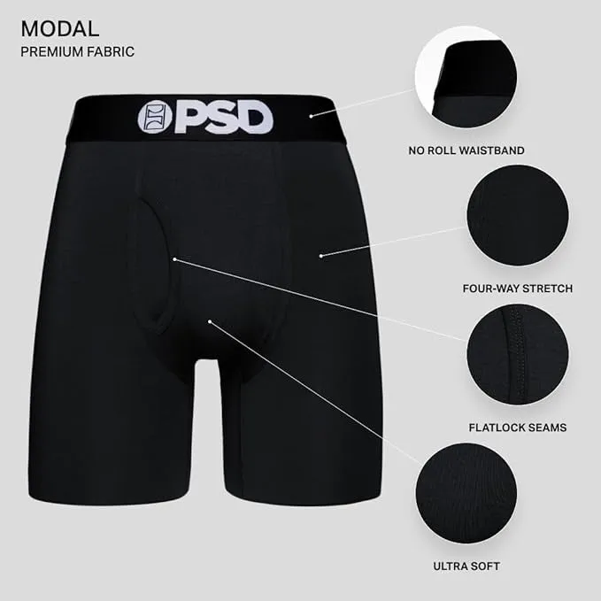 PSD Men's Modal Solids Black Boxer Briefs XX-Large Underwear - 322180166-BLK-XXL