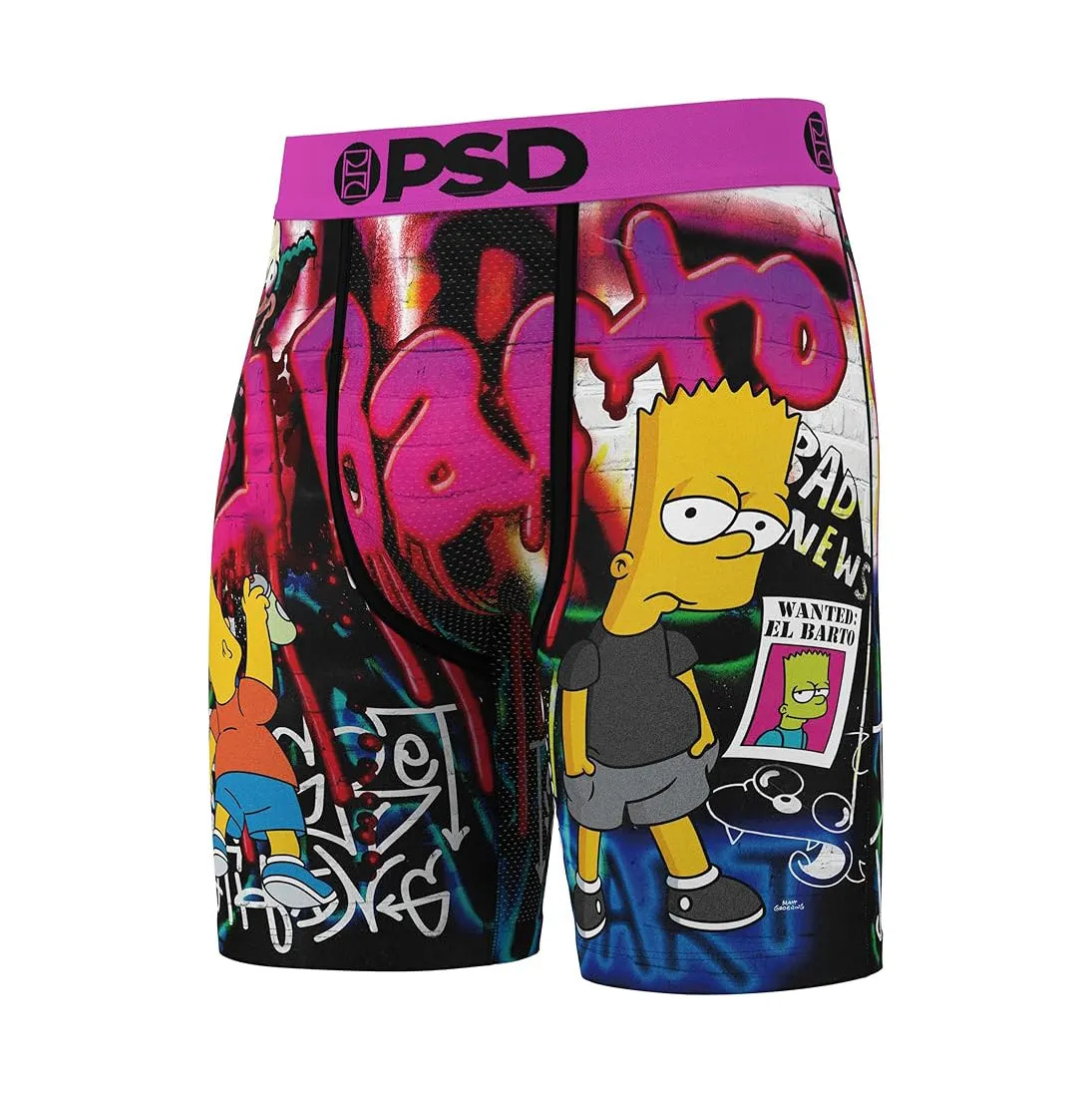 PSD Men's Multicolor Simpsons 3-Pack Boxer Briefs Extra Large Underwear (Knit) - 324180189-MUL-XL