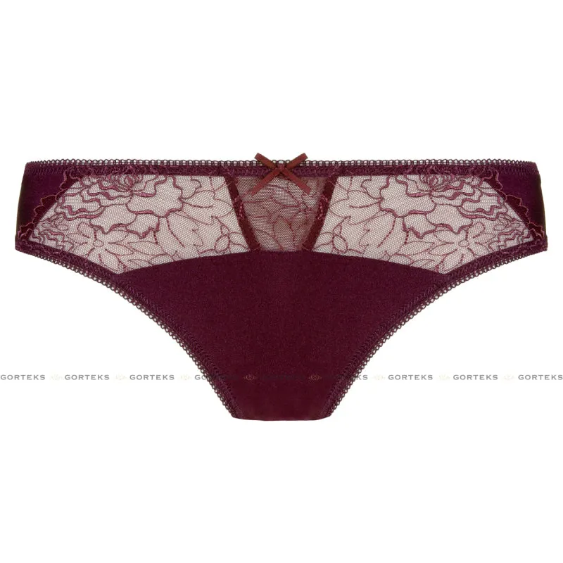 Semi Sheer Thong Panty Pamela Aubergine