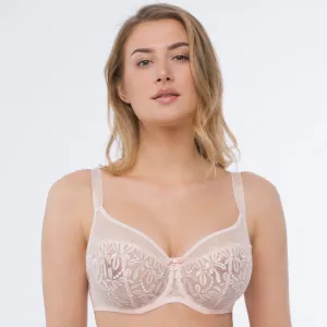Sheer Mesh Embroidered Full Coverage Bra Donna