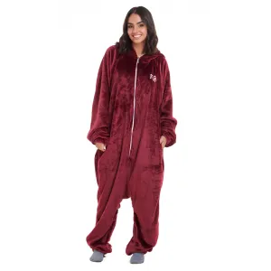 Snuggs Blanket Onesie Dark red