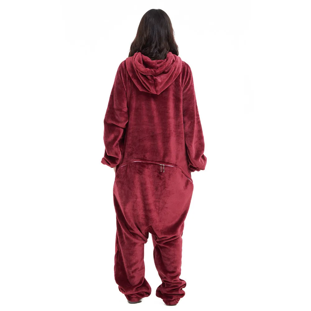 Snuggs Blanket Onesie Dark red