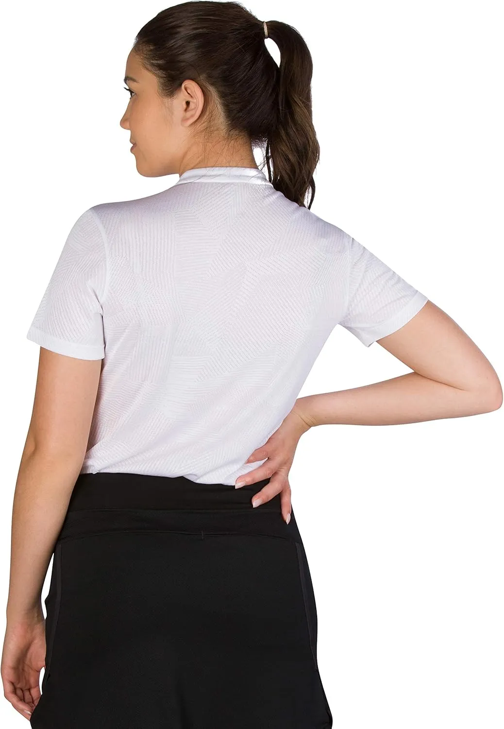 Three Sixty Six Womens Collarless Golf Polo Shirt - Dry Fit, Breathable, Compression Golf Tops