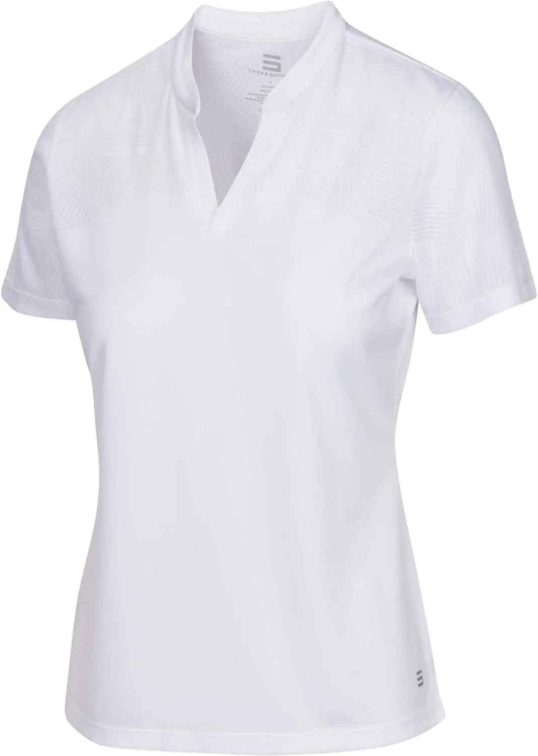 Three Sixty Six Womens Collarless Golf Polo Shirt - Dry Fit, Breathable, Compression Golf Tops