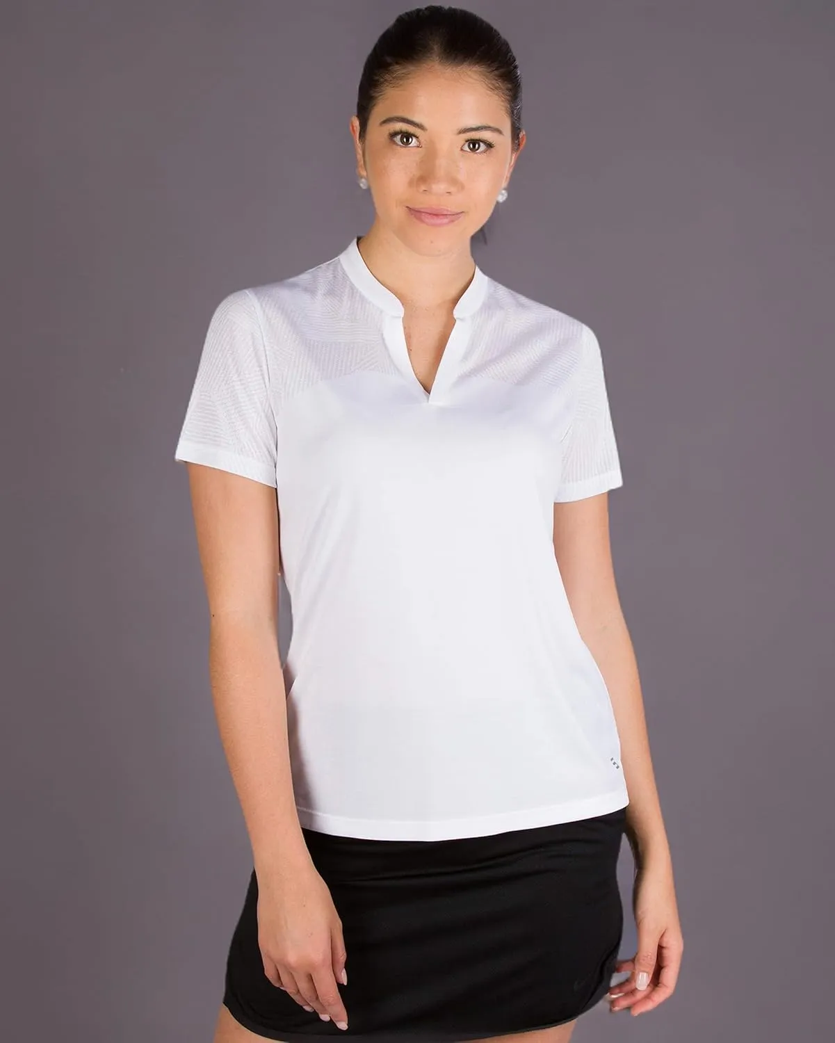 Three Sixty Six Womens Collarless Golf Polo Shirt - Dry Fit, Breathable, Compression Golf Tops