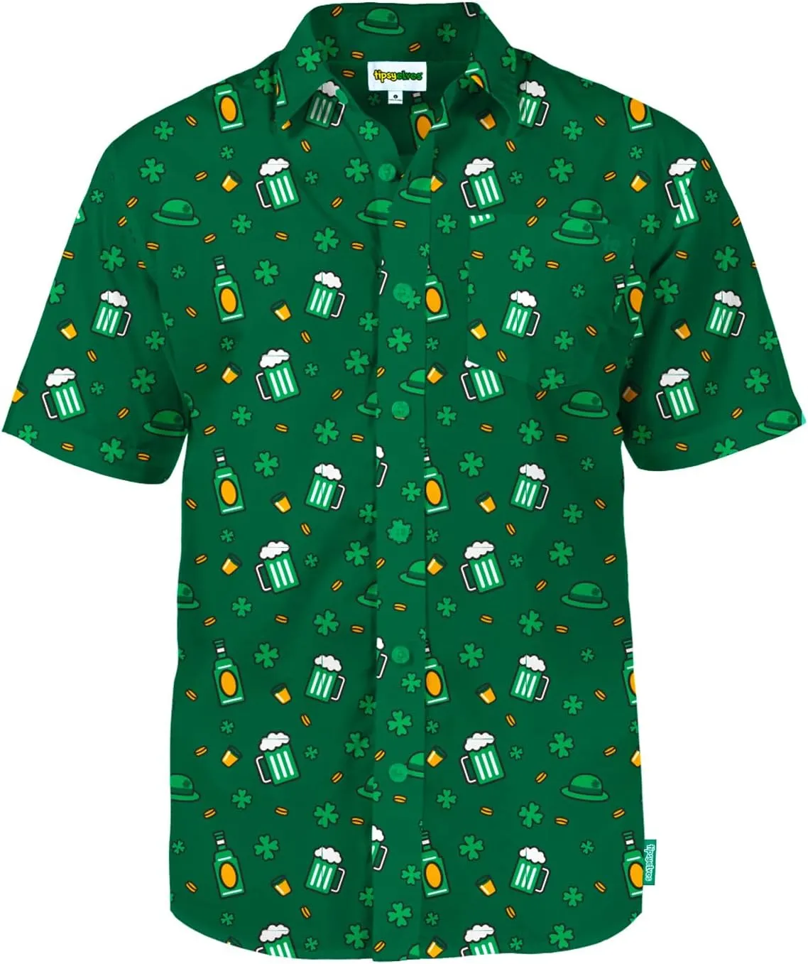 Tipsy Elves Button Down Shirts for Men - Valentines Day, Mardi Gras and St Patricks Day Mens Button Ups