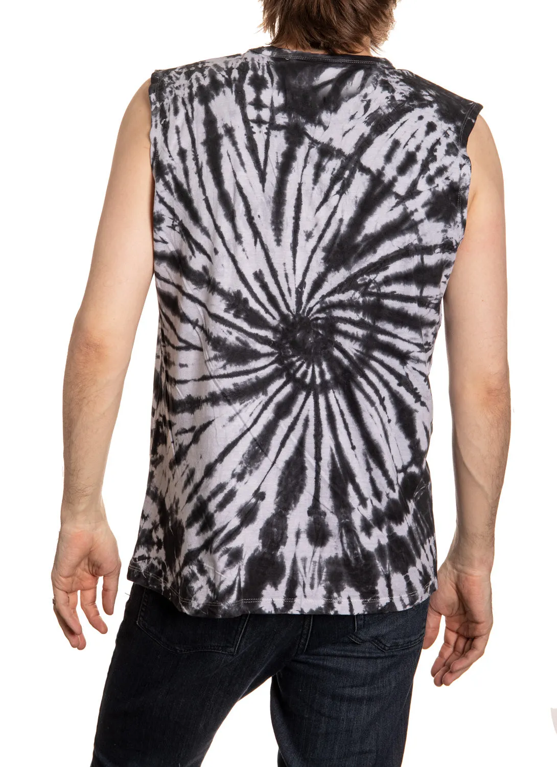 Vegas Golden Knights Spiral Tie Dye Sleeveless Shirt for Men