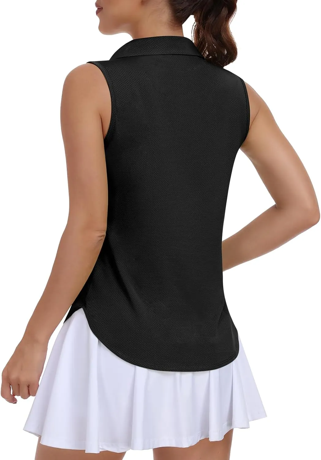 Women Golf Shirt UPF 50  Tennis Sleeveless Collared Polo Shirt Dry Fit Racerback Workout Tank Tops