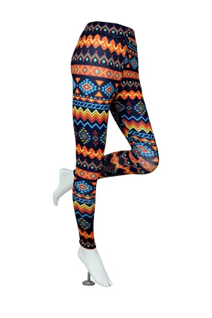 Women High-Rise Printed Leggings 80053 (ORANGE)