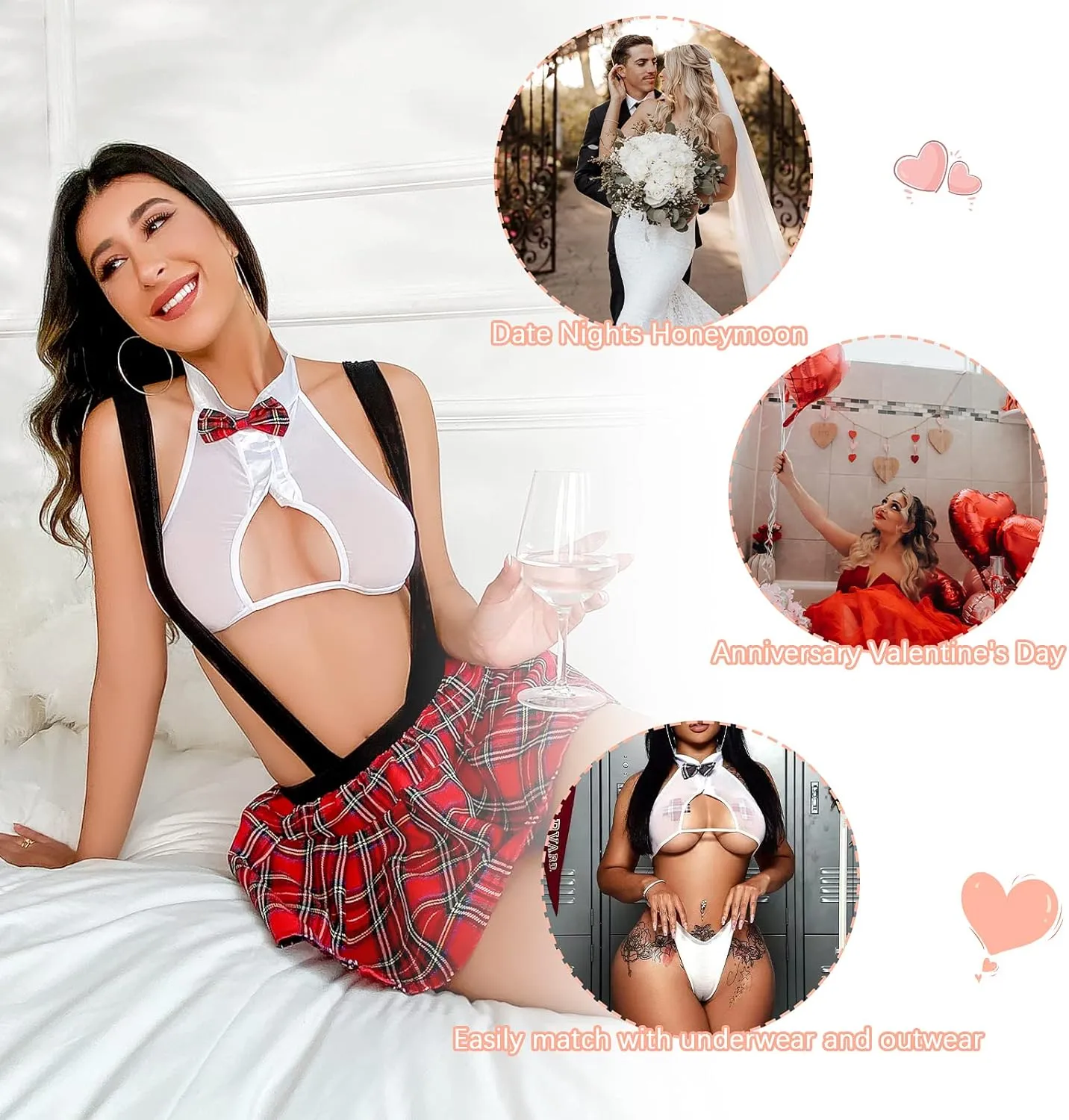 Women Schoolgirl Roleplay Lingerie Set Sexy Student Costumes