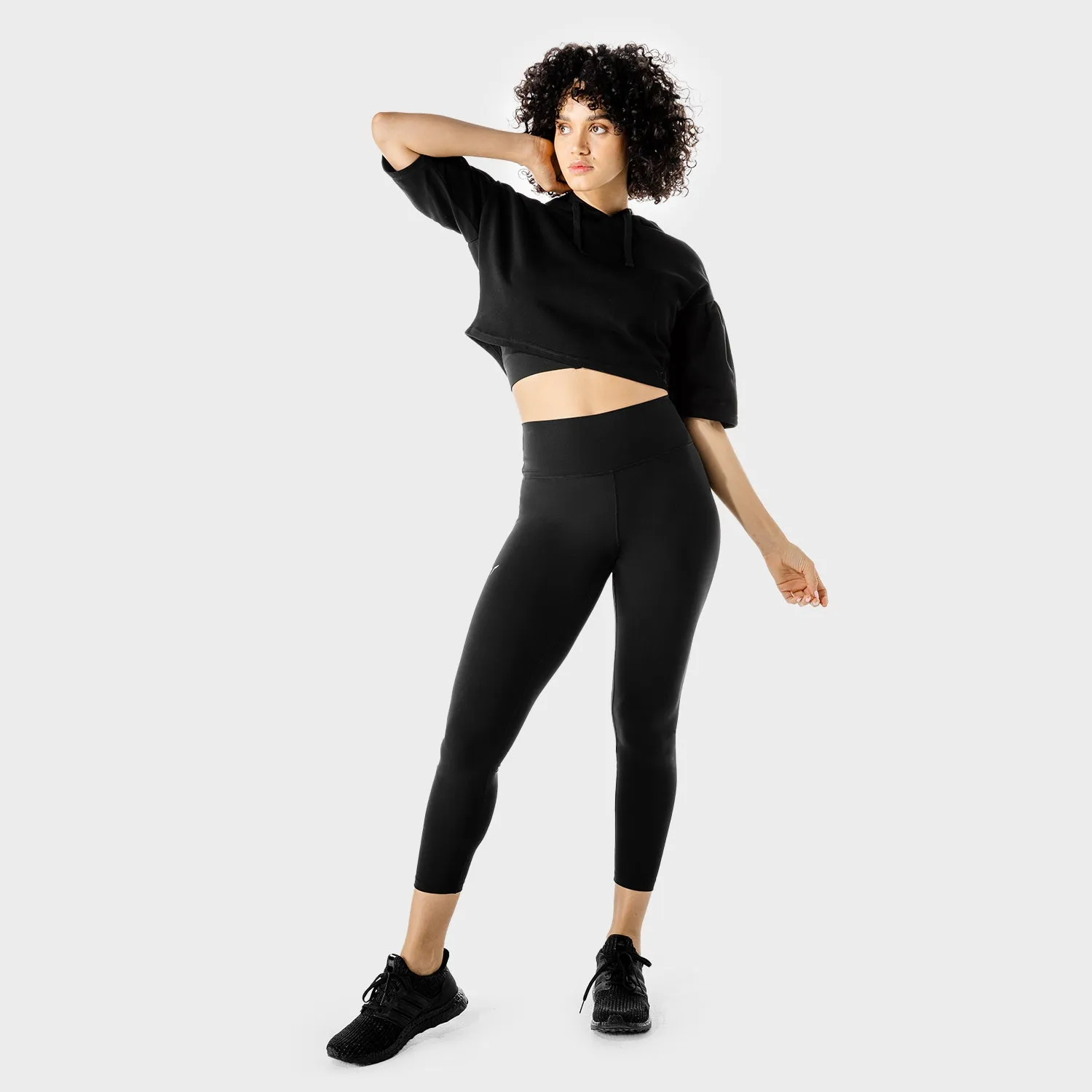 Women's Fitness - Crop Hoodie - Black