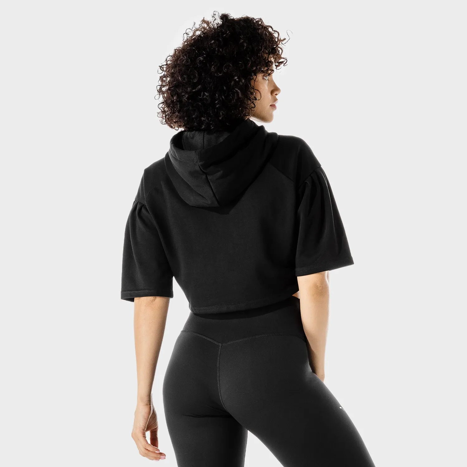 Women's Fitness - Crop Hoodie - Black