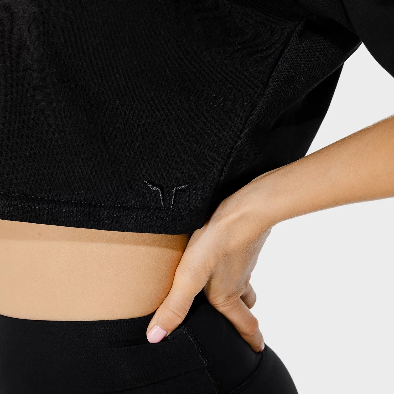 Women's Fitness - Crop Hoodie - Black