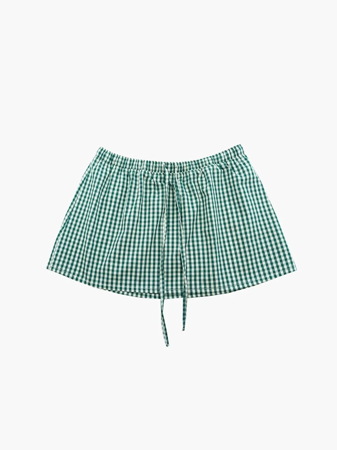 Womens Gingham Mini Skirts Y2k Going Out Elastic Waistband Plaid Checkered Streetwear Cute Summer Boxer Short Skirt