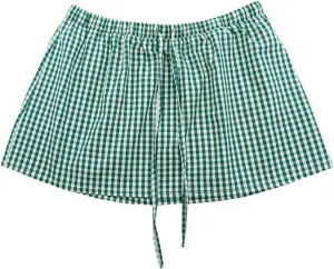 Womens Gingham Mini Skirts Y2k Going Out Elastic Waistband Plaid Checkered Streetwear Cute Summer Boxer Short Skirt