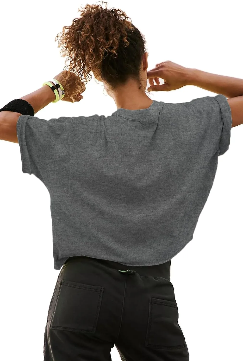 Women's Summer Short Sleeve Crop Tops Casual Basic Cotton Athletic Yoga Running T-Shirts