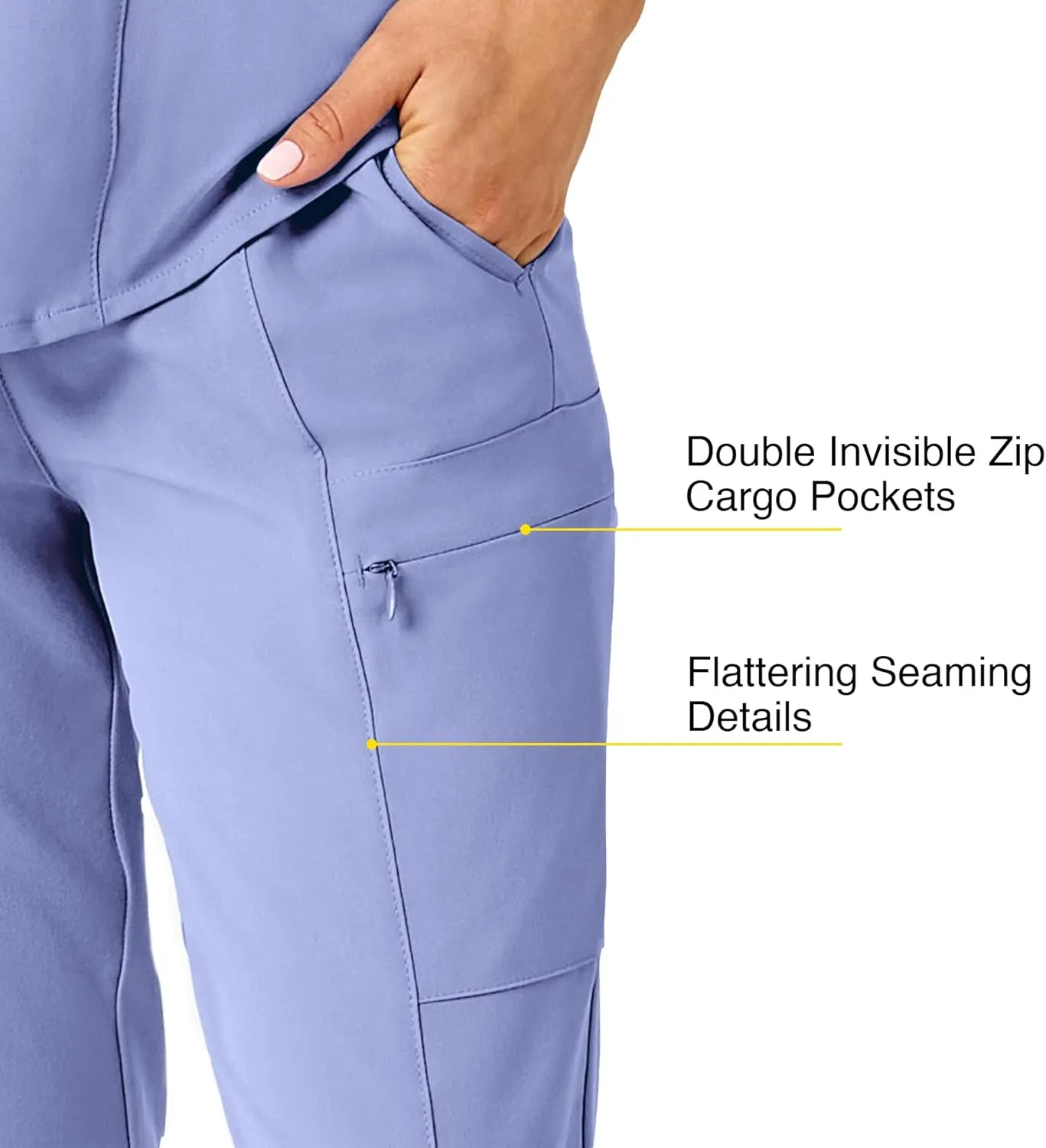 WonderWink Women's High Waist Slim Leg Scrub Pant