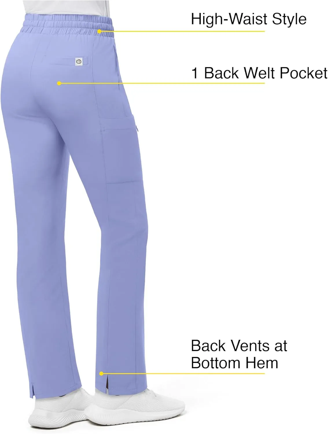 WonderWink Women's High Waist Slim Leg Scrub Pant